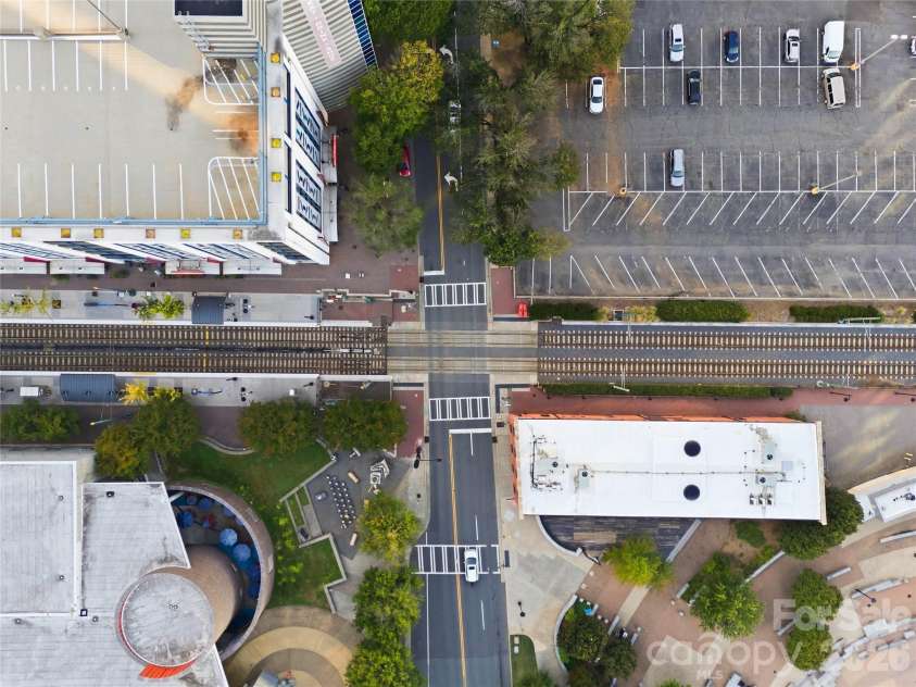 505 6th Street, Charlotte, NC 28202.  MLS# CAR4429306, YatesRealty ID 4316. Light Rail Aerial shot.