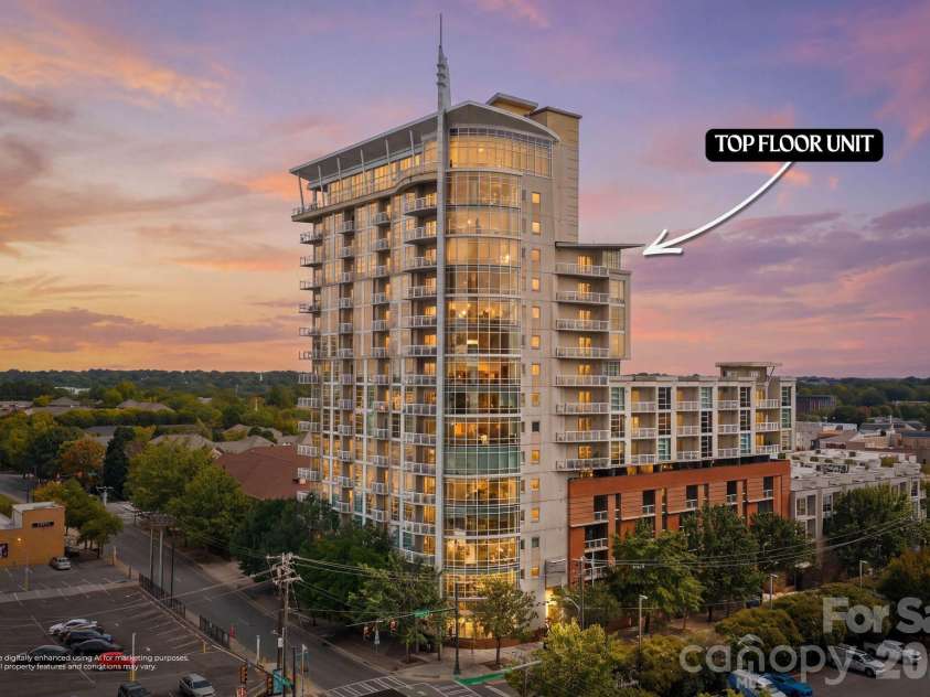505 6th Street, Charlotte, NC 28202.  MLS# CAR4429306, YatesRealty ID 4316. Top Floor 2/2 in Courtside