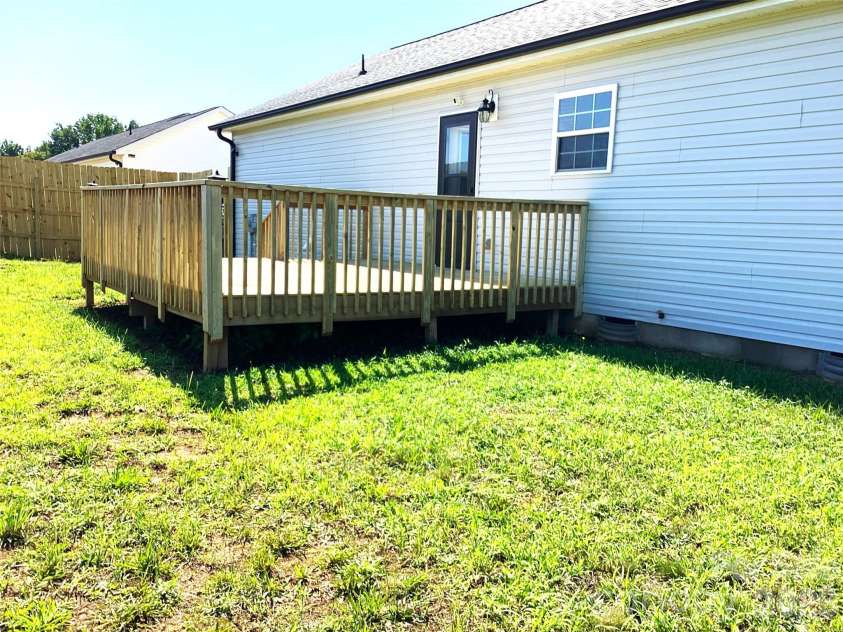 109 Wheat Field Drive, Shelby, NC 28152.  MLS# CAR4413358, YatesRealty ID 43175. Side view of rear deck