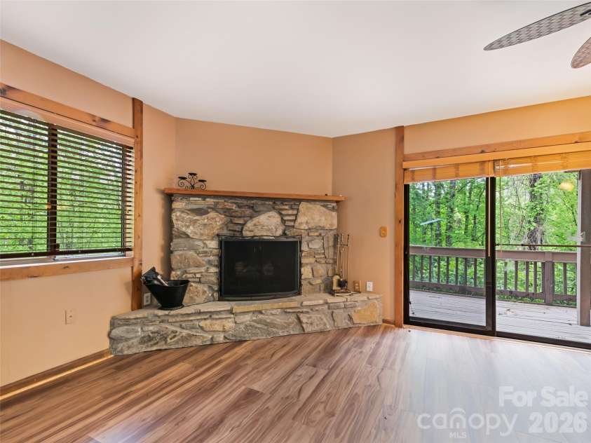 37 George Circle, Maggie Valley, NC 28751.  MLS# CAR4352732, YatesRealty ID 4324. Beautiful Stone Fireplace