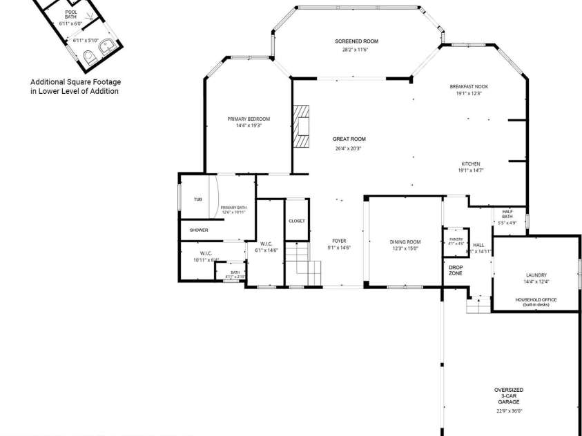 111 Quaker Road, Mooresville, NC 28117.  MLS# CAR4407385, YatesRealty ID 43314. Main-Level Floor Plan