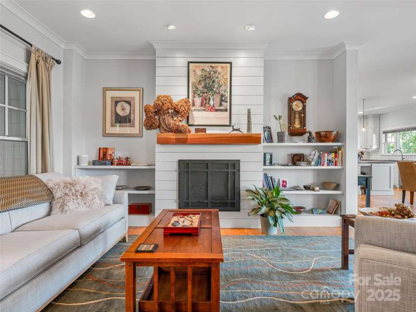 52 Beaverdam Knoll Road, Asheville, NC 28804.  MLS# CAR4242445, YatesRealty ID 4332. Fireplace with built-ins