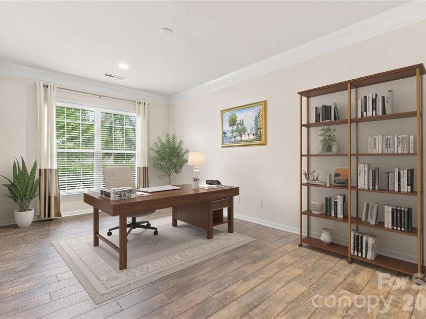 1030 Squire Drive, Indian Land, SC 29707.  MLS# CAR4408694, YatesRealty ID 43322. Flex Room virtually staged as an Office
