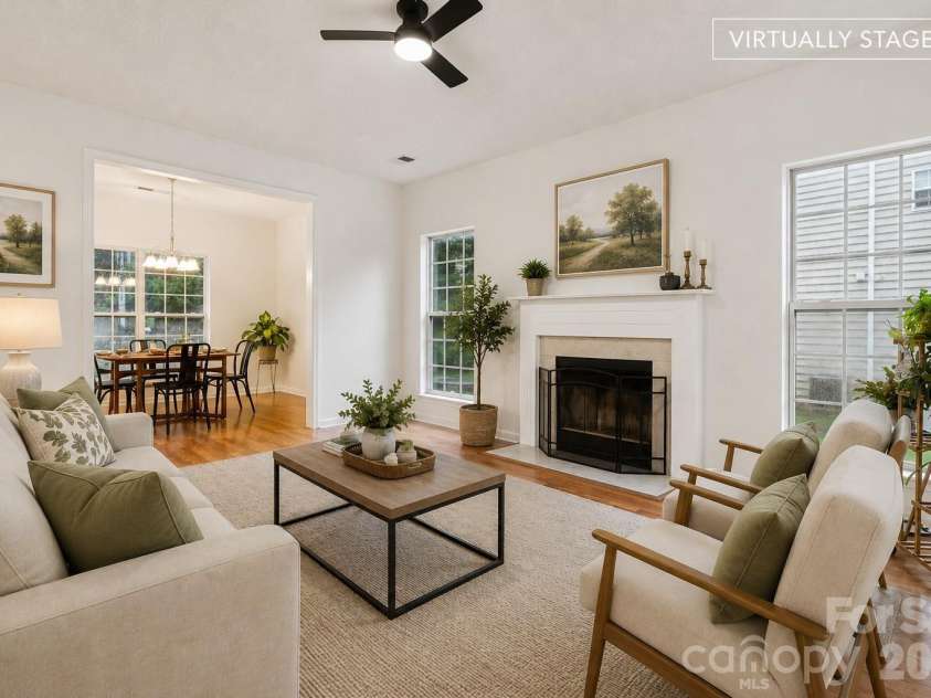 5645 Winslow Avenue, Concord, NC 28027.  MLS# CAR4400484, YatesRealty ID 43352. Virtually staged living room