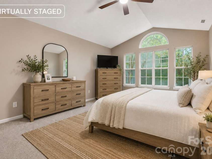 5645 Winslow Avenue, Concord, NC 28027.  MLS# CAR4400484, YatesRealty ID 43352. Virtually staged primary suite