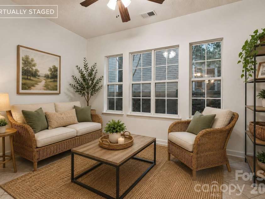 5645 Winslow Avenue, Concord, NC 28027.  MLS# CAR4400484, YatesRealty ID 43352. Virtually staged sunroom