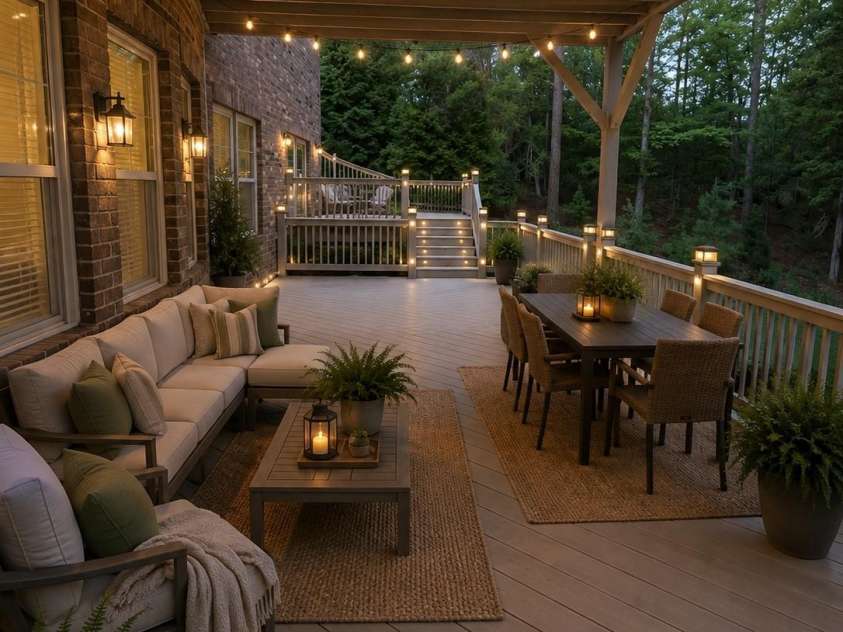 16521 Governors Club Court, Charlotte, NC 28278.  MLS# CAR4410451, YatesRealty ID 43365. Lower level deck - digitally rendered