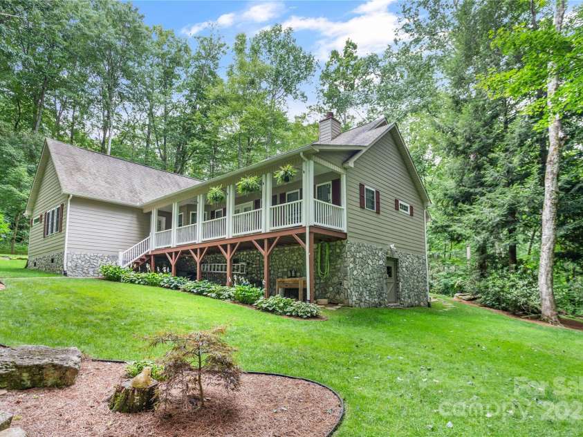 93 Hickory Drive, Maggie Valley, NC 28751.  MLS# CAR4290605, YatesRealty ID 4338. Home from lower yard