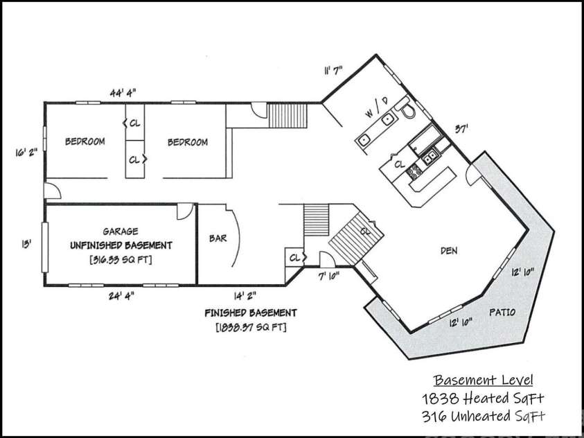 6859 River Bend Road, Claremont, NC 28610.  MLS# CAR4403349, YatesRealty ID 43391. Floor Plan Basement