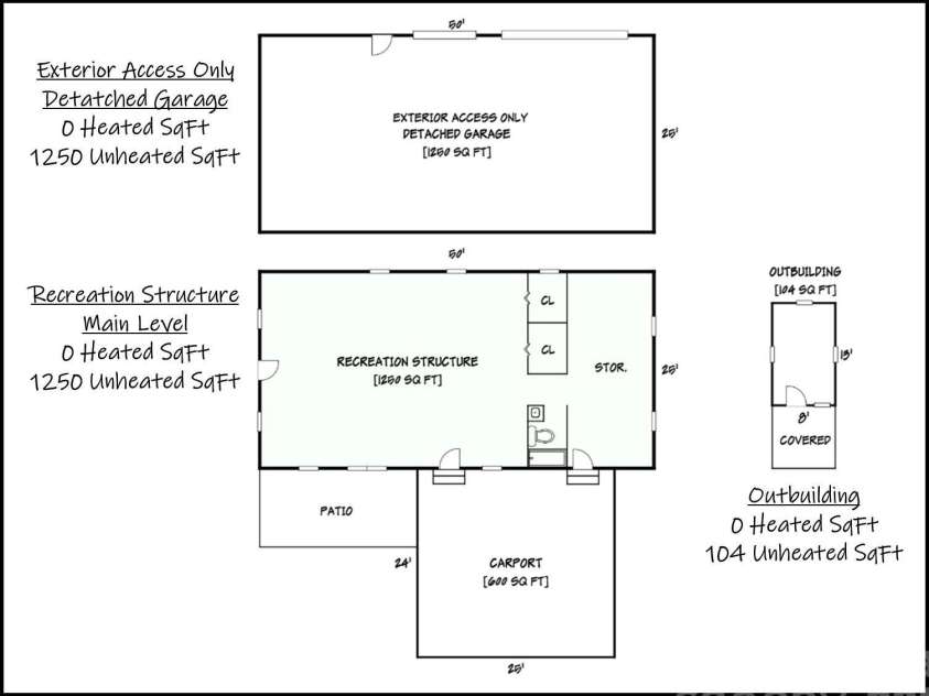 6859 River Bend Road, Claremont, NC 28610.  MLS# CAR4403349, YatesRealty ID 43391. Floor Plan Rec Area & Garage
