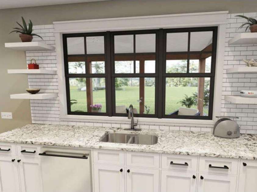 42 Stone Crest Mountain Drive, Black Mountain, NC 28711.  MLS# CAR3937373, YatesRealty ID 434. Large windows and ample counter space make for an excellent cooking environment.