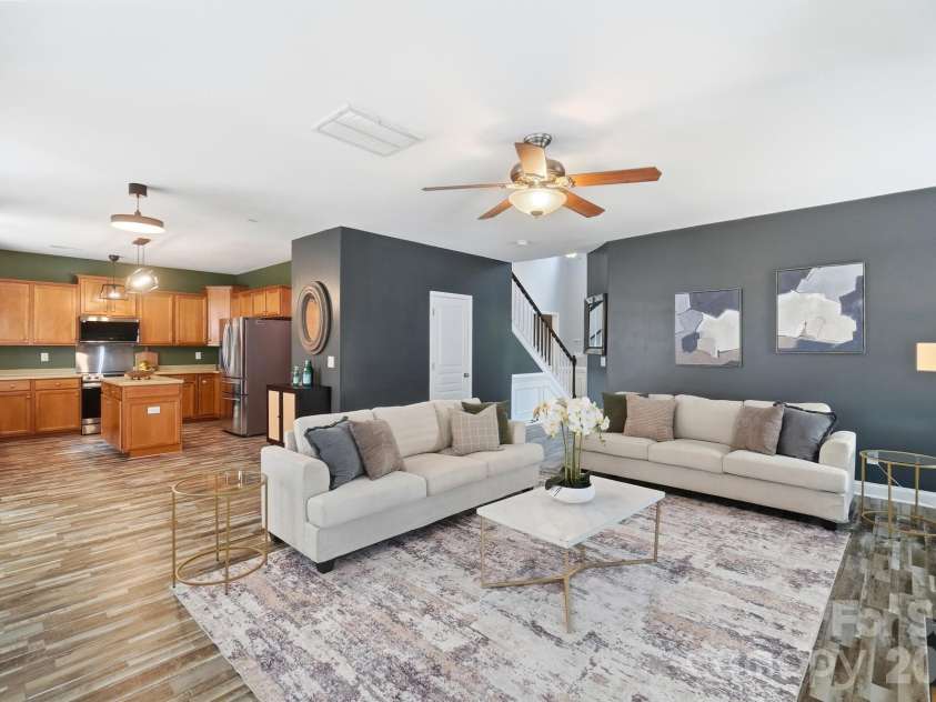 4012 Magna Lane, Indian Trail, NC 28079.  MLS# CAR4406067, YatesRealty ID 43428. Perfect flow between kitchen and living