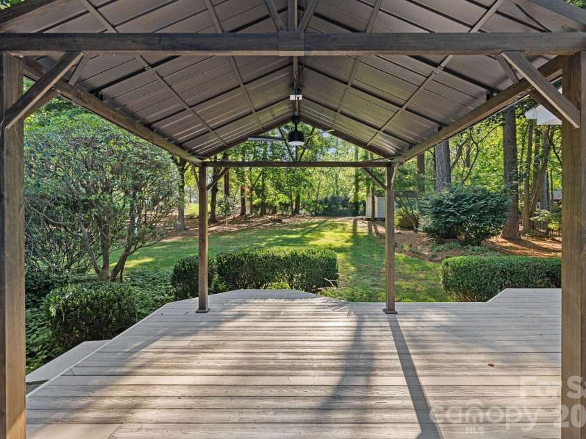 121 Lake Pine Road, Mooresville, NC 28117.  MLS# CAR4404484, YatesRealty ID 43433. Large Covered Gazebo On Back Deck