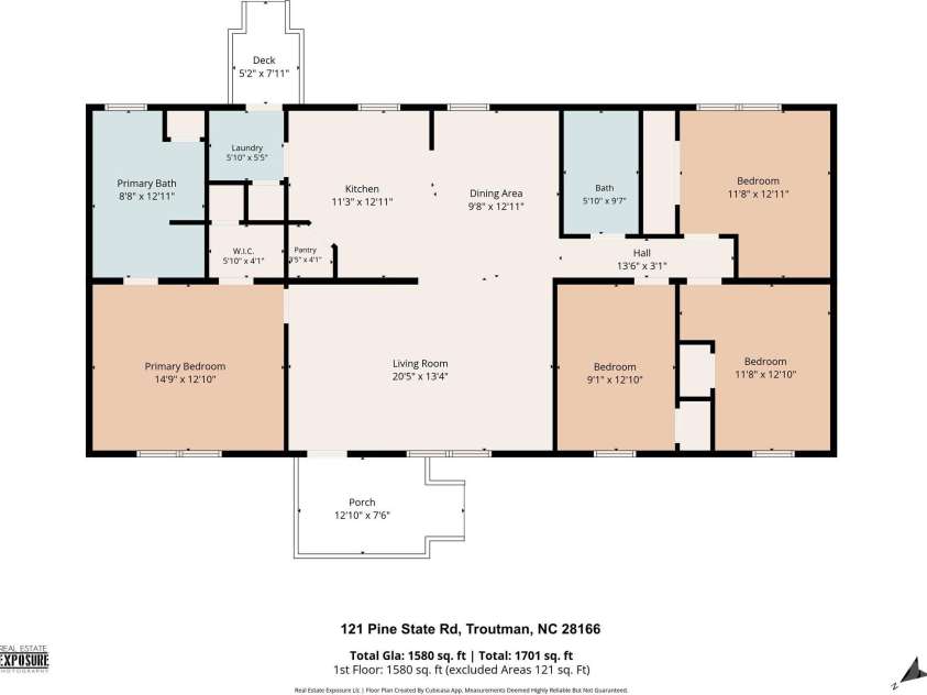 121 Pine State Road, Troutman, NC 28166.  MLS# CAR4408362, YatesRealty ID 43470. 