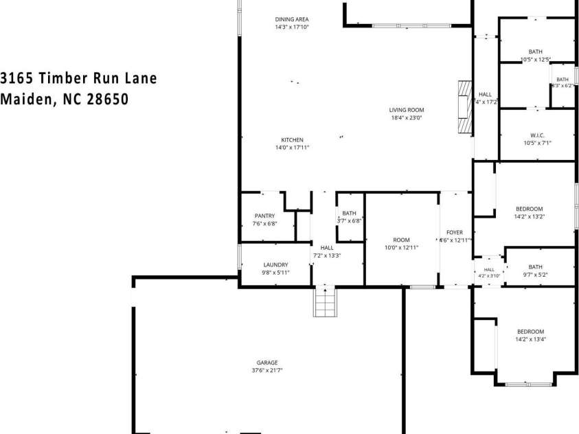 3165 Timber Run Lane, Maiden, NC 28650.  MLS# CAR4412264, YatesRealty ID 43475. Illustration only