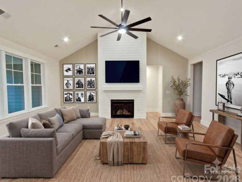 3165 Timber Run Lane, Maiden, NC 28650.  MLS# CAR4412264, YatesRealty ID 43475. Kiving room ai staged