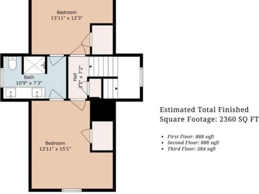 9 Hilldale Road, Asheville, NC 28803.  MLS# CAR4408240, YatesRealty ID 43550. Third floor floorplan