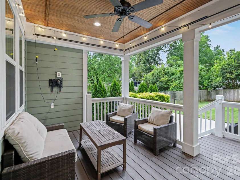 2409 Marlowe Avenue, Charlotte, NC 28208.  MLS# CAR4407568, YatesRealty ID 43611. Covered back deck.