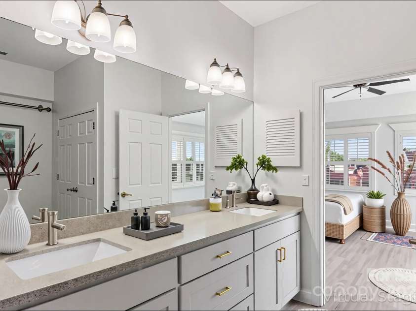 475 Church Street, Hendersonville, NC 28792.  MLS# CAR4305951, YatesRealty ID 4364. Virtually Staged Primary Bathroom