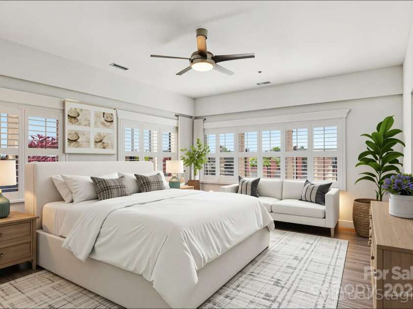 475 Church Street, Hendersonville, NC 28792.  MLS# CAR4305951, YatesRealty ID 4364. Virtually Staged Primary Bedroom