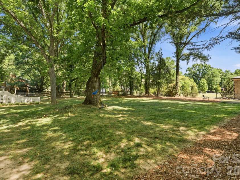 4341 Old Saybrook Court, Charlotte, NC 28211.  MLS# CAR4375795, YatesRealty ID 43751. Expansive half-acre backyard surrounded by mature trees.