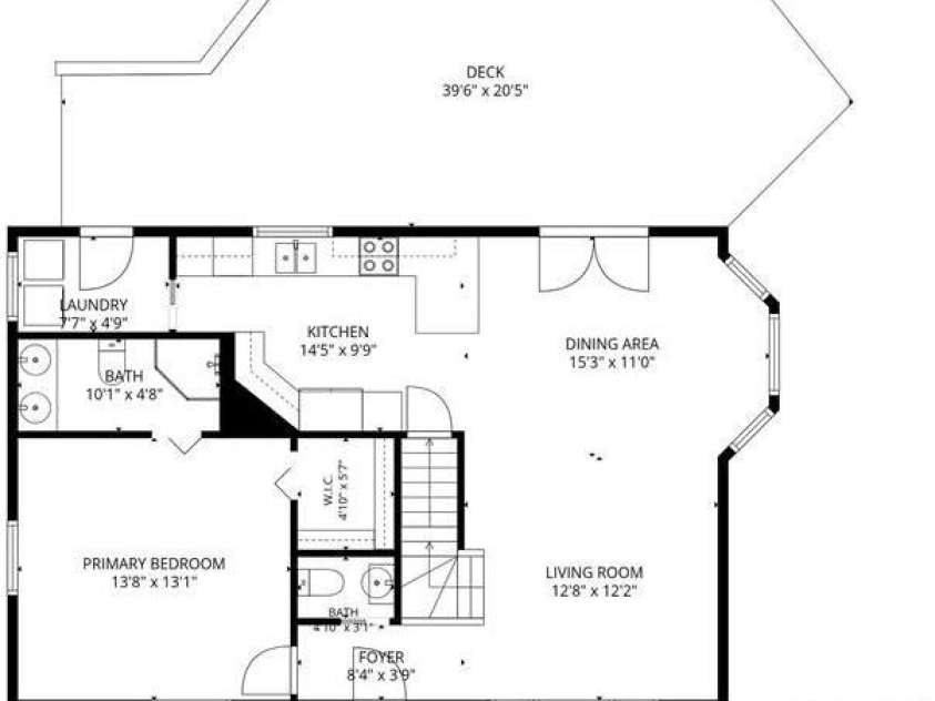 386 Madison Heights Drive, Marshall, NC 28753.  MLS# CAR4411731, YatesRealty ID 43767. Floor plan-main level