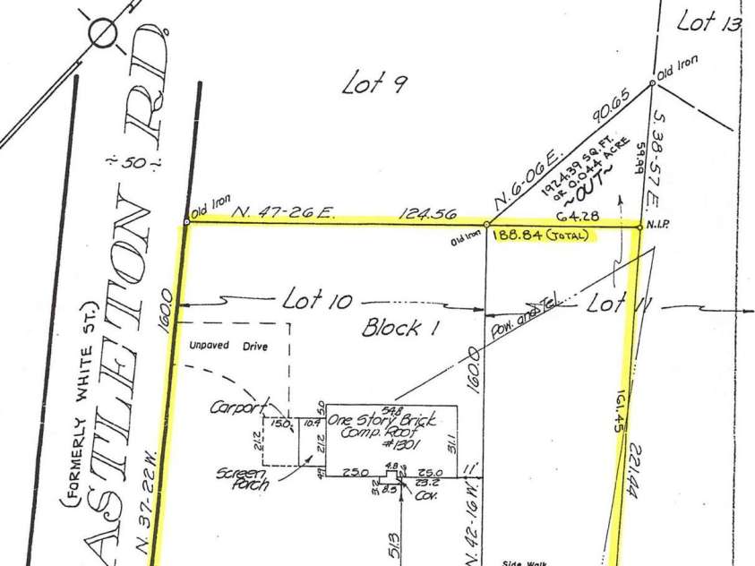 1301 Sharon Amity Road, Charlotte, NC 28211.  MLS# CAR4413303, YatesRealty ID 43769. Plot Survey