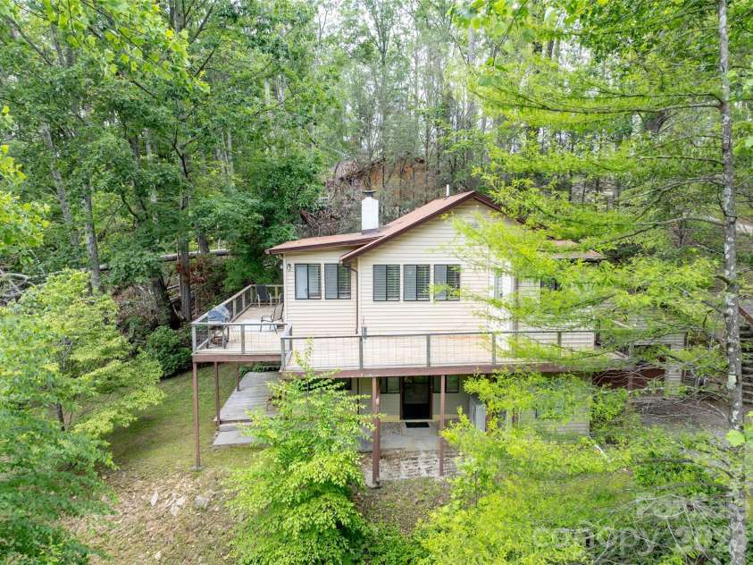 218 McGuffey Ridge Road, Gerton, NC 28735.  MLS# CAR4414157, YatesRealty ID 43771. Rear elevation