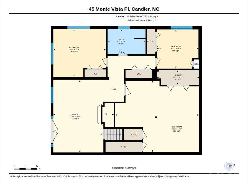 45 Monte Vista Place, Candler, NC 28715.  MLS# CAR4410617, YatesRealty ID 43778. Finished Basement