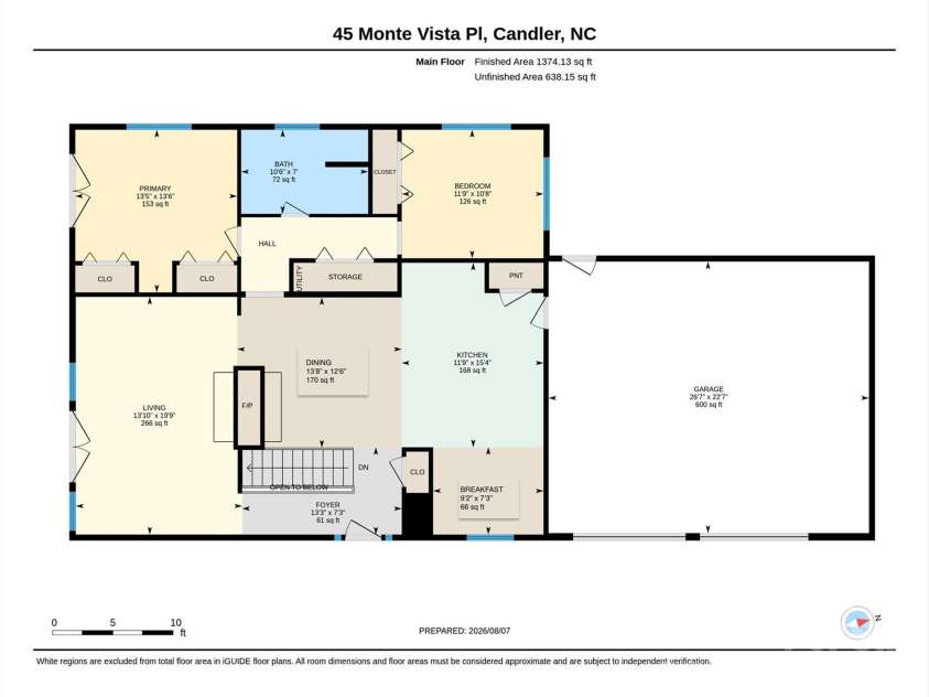 45 Monte Vista Place, Candler, NC 28715.  MLS# CAR4410617, YatesRealty ID 43778. Main Floor