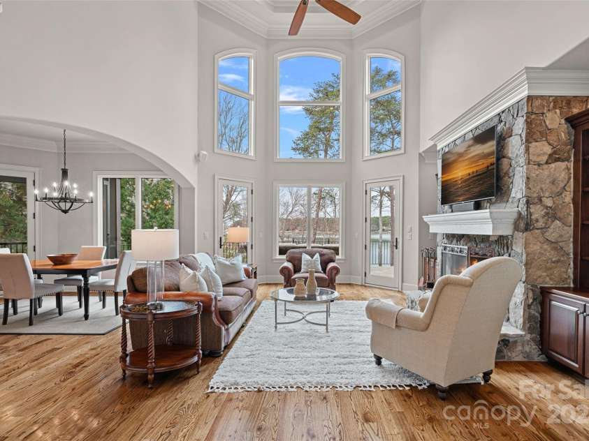 130 Brick Kiln Way, Mooresville, NC 28117.  MLS# CAR4232035, YatesRealty ID 4378. Beautiful Views of the Lake from the Great Room