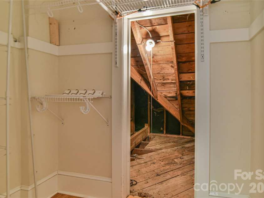 64 Arthur Road, Asheville, NC 28806.  MLS# CAR4411808, YatesRealty ID 43780. Attic and Eave storage