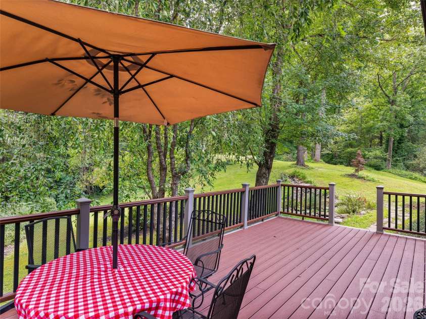 201 Valeria Lane, Pisgah Forest, NC 28768.  MLS# CAR4413829, YatesRealty ID 43787. Back Deck