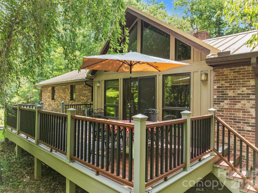 201 Valeria Lane, Pisgah Forest, NC 28768.  MLS# CAR4413829, YatesRealty ID 43787. Back Deck