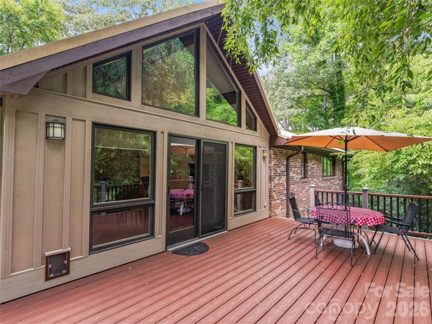 201 Valeria Lane, Pisgah Forest, NC 28768.  MLS# CAR4413829, YatesRealty ID 43787. Back Deck-Trex