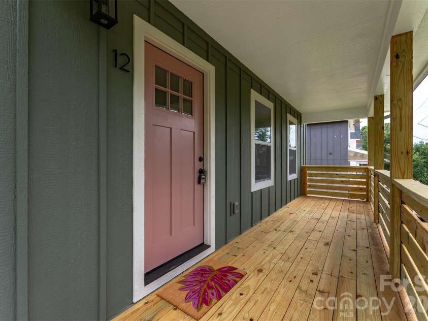 12 Crestfield Avenue, Woodfin, NC 28804.  MLS# CAR4412835, YatesRealty ID 43799. Front porch