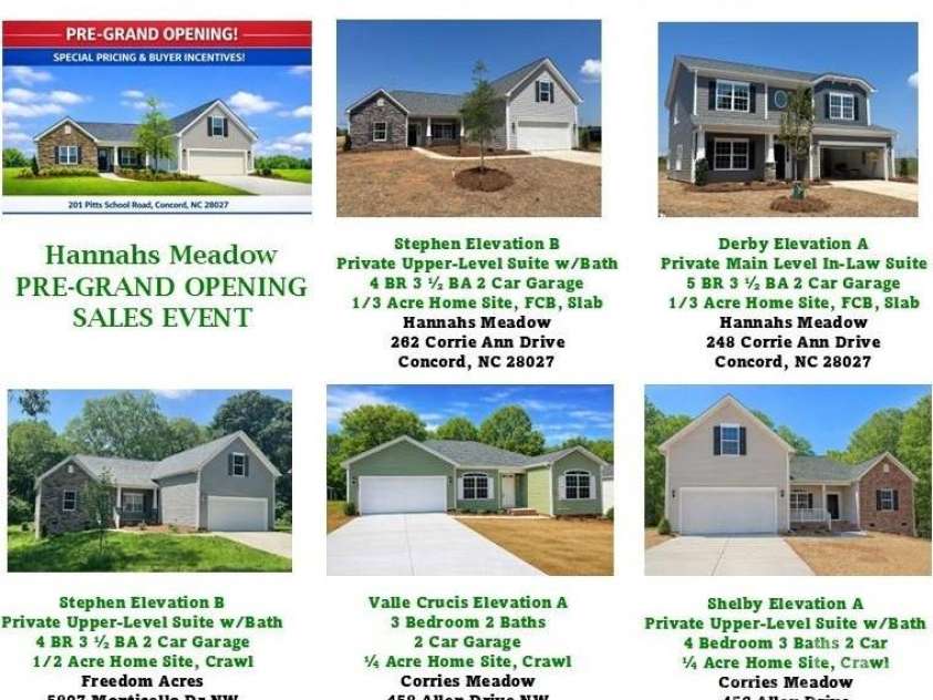 265 Corrie Ann Drive, Concord, NC 28027.  MLS# CAR4414332, YatesRealty ID 43848. 