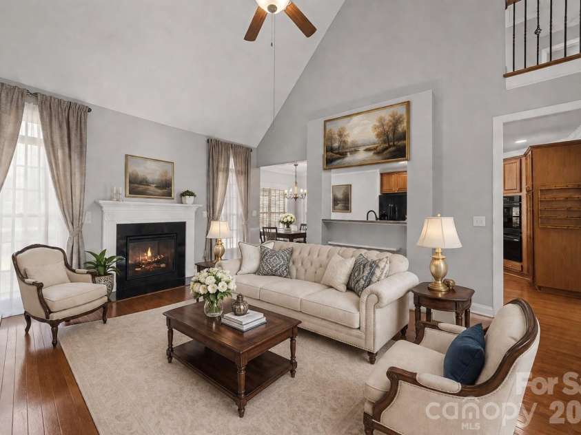 217 Edenshire Court, Indian Trail, NC 28079.  MLS# CAR4342987, YatesRealty ID 4387. Virtually Staged living room