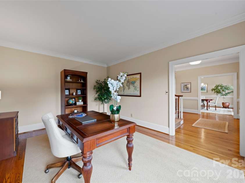 4026 Sharon View Road, Charlotte, NC 28226.  MLS# CAR4346910, YatesRealty ID 4390. Main Floor Office off of the foyer.