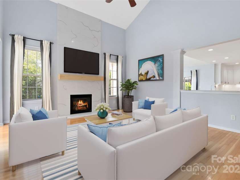 1009 Murandy Lane, Matthews, NC 28104.  MLS# CAR4272008, YatesRealty ID 4391. Virtually Staged Living Room