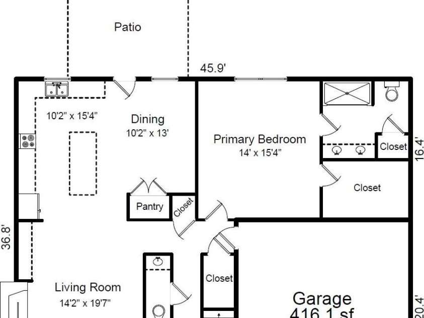 5361 Brickyard Terrace Court, Concord, NC 28027.  MLS# CAR4408847, YatesRealty ID 43910. Main Level Floor Plan