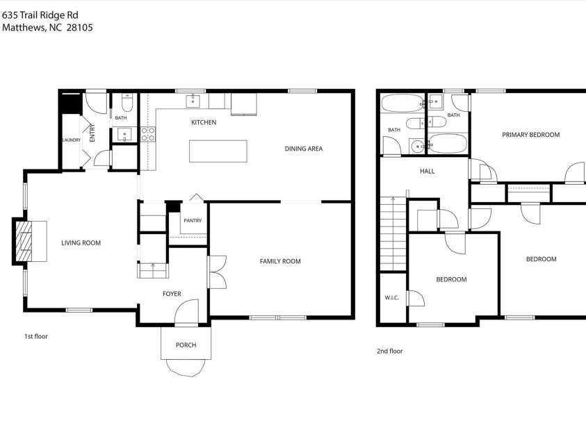 635 Trail Ridge Road, Matthews, NC 28105.  MLS# CAR4414225, YatesRealty ID 43932. 