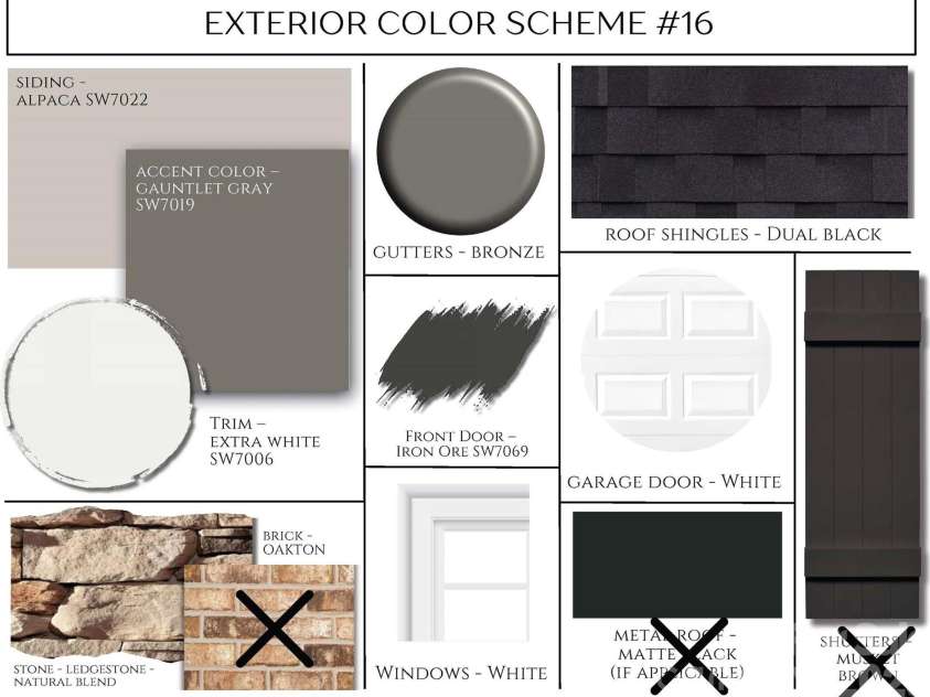 3030 Hayes Ridge Drive, Belmont, NC 28012.  MLS# CAR4412809, YatesRealty ID 43967. Exterior Color Scheme homesite 17