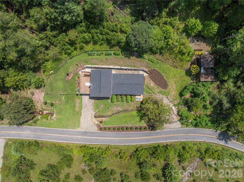 50 Embler Road, Alexander, NC 28701.  MLS# CAR4413083, YatesRealty ID 44048. Ariel View super quiet rd