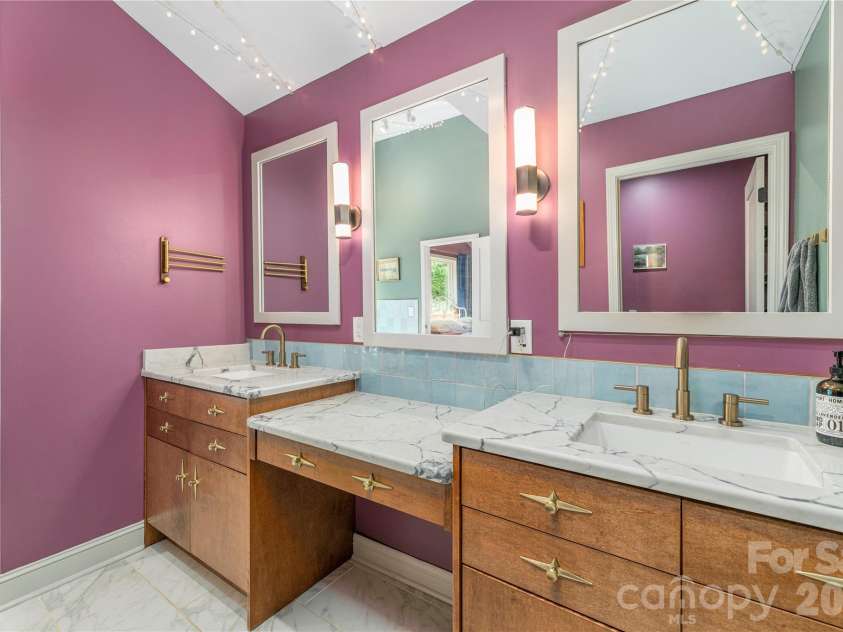50 Embler Road, Alexander, NC 28701.  MLS# CAR4413083, YatesRealty ID 44048. Dual Sinks and Makeup Area in Primary Bath
