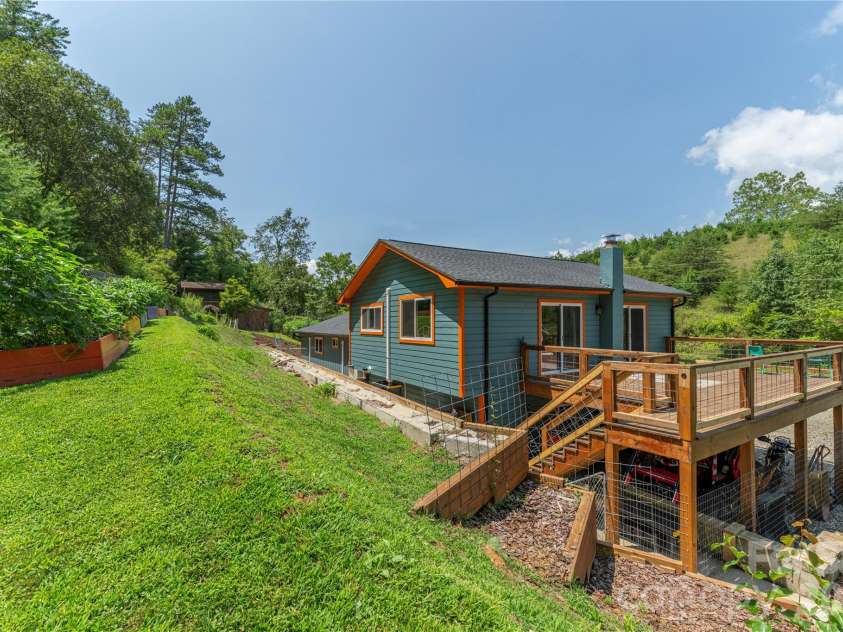 50 Embler Road, Alexander, NC 28701.  MLS# CAR4413083, YatesRealty ID 44048. Large Side Deck