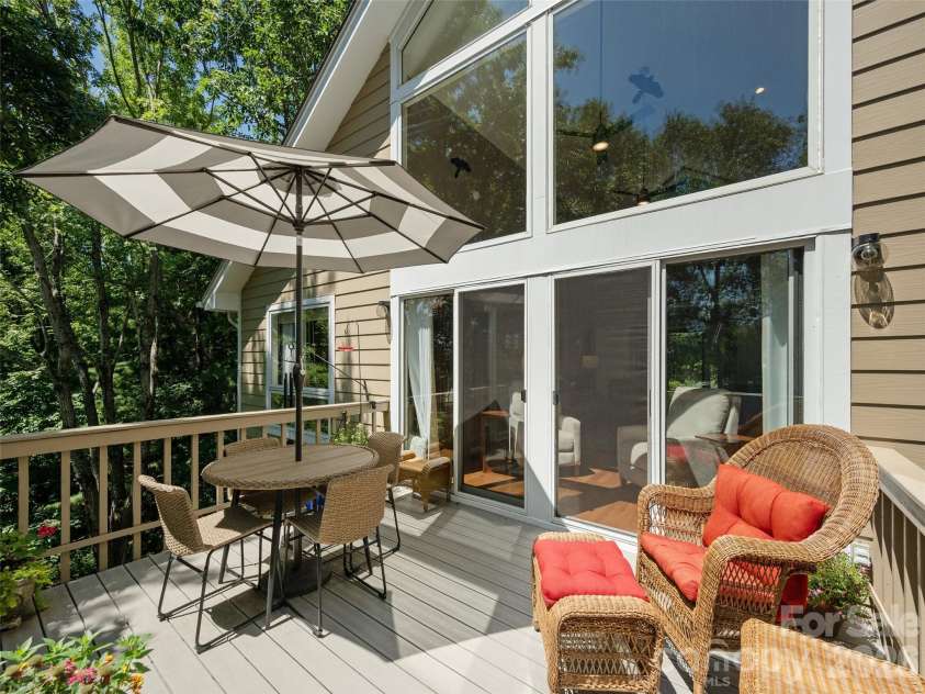 210 Claymoor Court, Flat Rock, NC 28731.  MLS# CAR4401501, YatesRealty ID 4408. Deck large enough for entertaining.