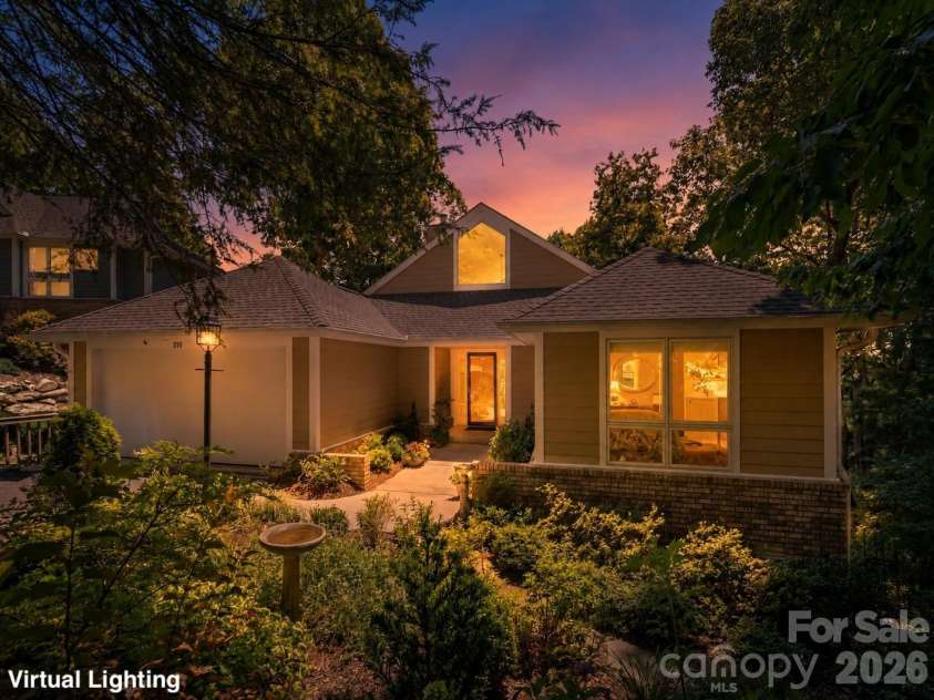 210 Claymoor Court, Flat Rock, NC 28731.  MLS# CAR4401501, YatesRealty ID 4408. Twilight View