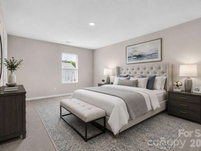 2765 Oldfield Drive, Monroe, NC 28110.  MLS# CAR4414608, YatesRealty ID 44087. Virtually Staged Primary Bedroom