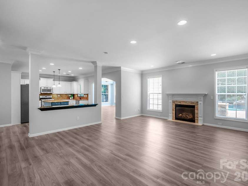 1107 Boulder Court, Waxhaw, NC 28173.  MLS# CAR4396049, YatesRealty ID 44112. Great room, facing kitchen